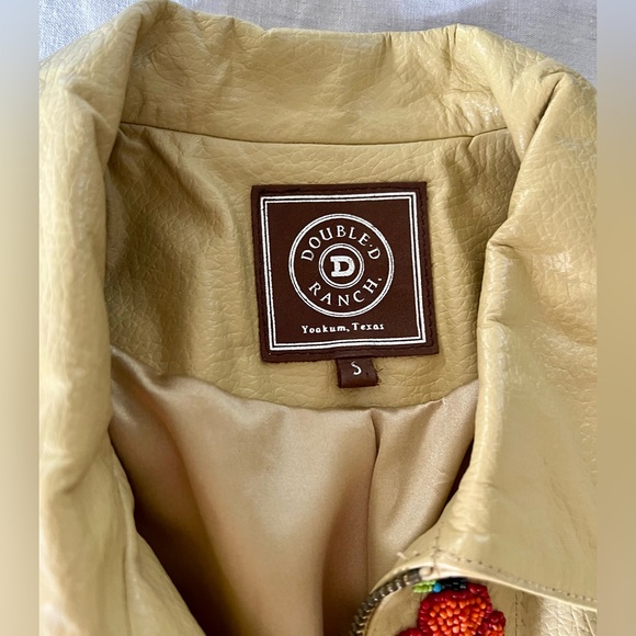 Double D Ranch leather jacket. Beadwork & fringe. Western style couture. - Picture 3 of 13